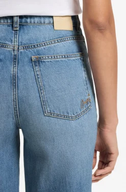 Regular-Fit Jeans aus Crosshatch-Denim mit hohem Bund