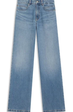 Regular-Fit Jeans aus Crosshatch-Denim mit hohem Bund