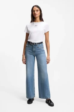Regular-Fit Jeans aus Crosshatch-Denim mit hohem Bund