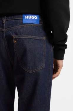Regular-Fit Jeans aus dunkelblauem Denim