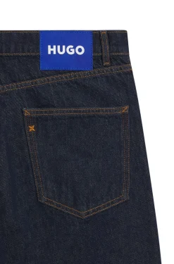 Regular-Fit Jeans aus dunkelblauem Denim