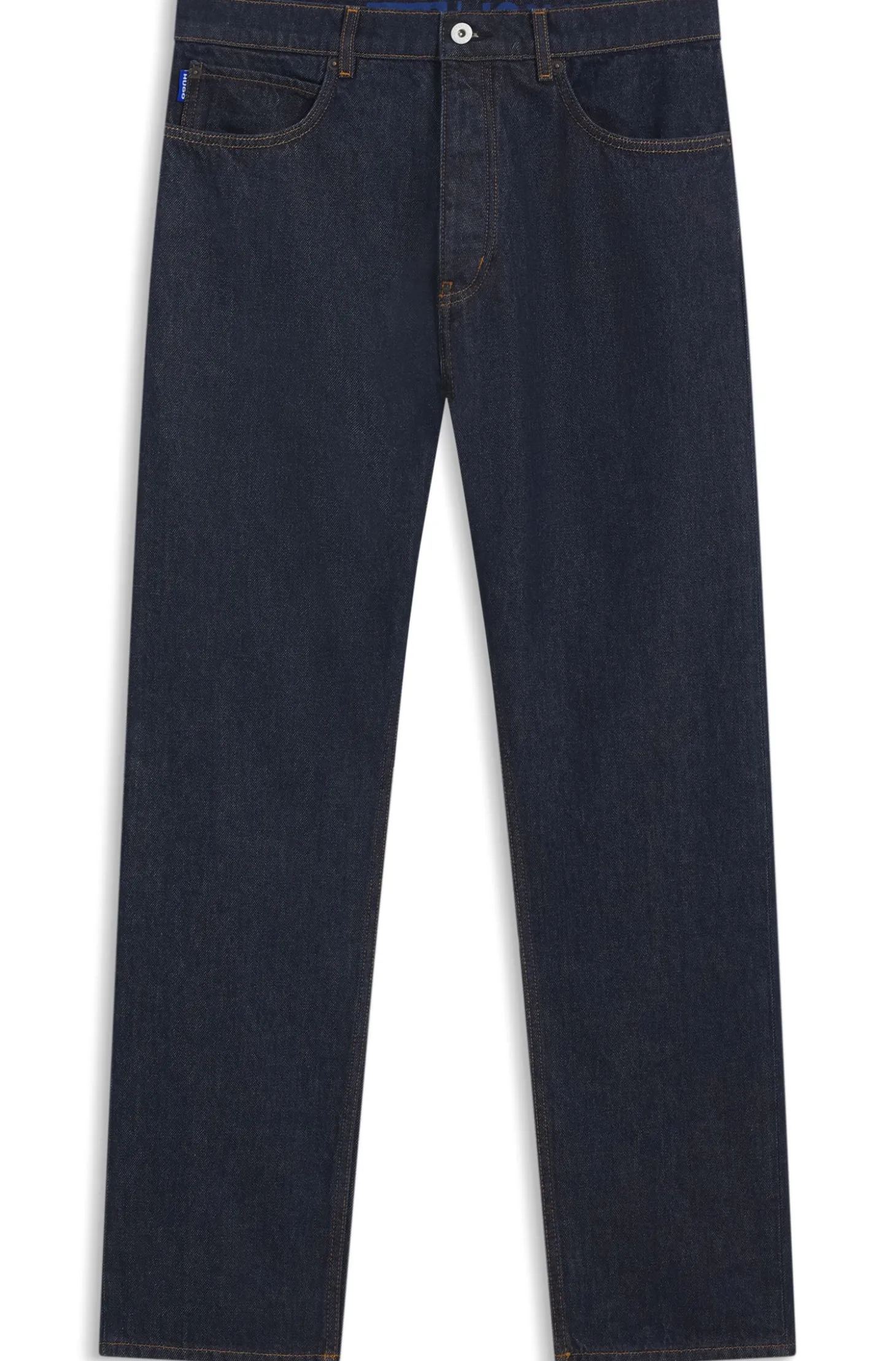 Regular-Fit Jeans aus dunkelblauem Denim