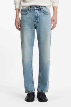 Regular-Fit Jeans aus leuchtend blauem Gewebe mit Broken-Twill-Struktur