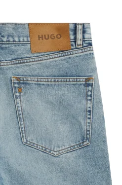 Regular-Fit Jeans aus leuchtend blauem Gewebe mit Broken-Twill-Struktur