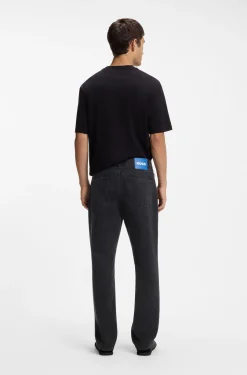 Regular-Fit Jeans aus schwarzem Denim