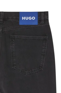 Regular-Fit Jeans aus schwarzem Denim