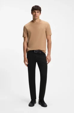 Regular-Fit Jeans aus schwarzem Stretch-Denim