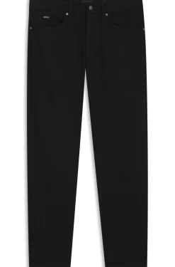 Regular-Fit Jeans aus schwarzem Stretch-Denim