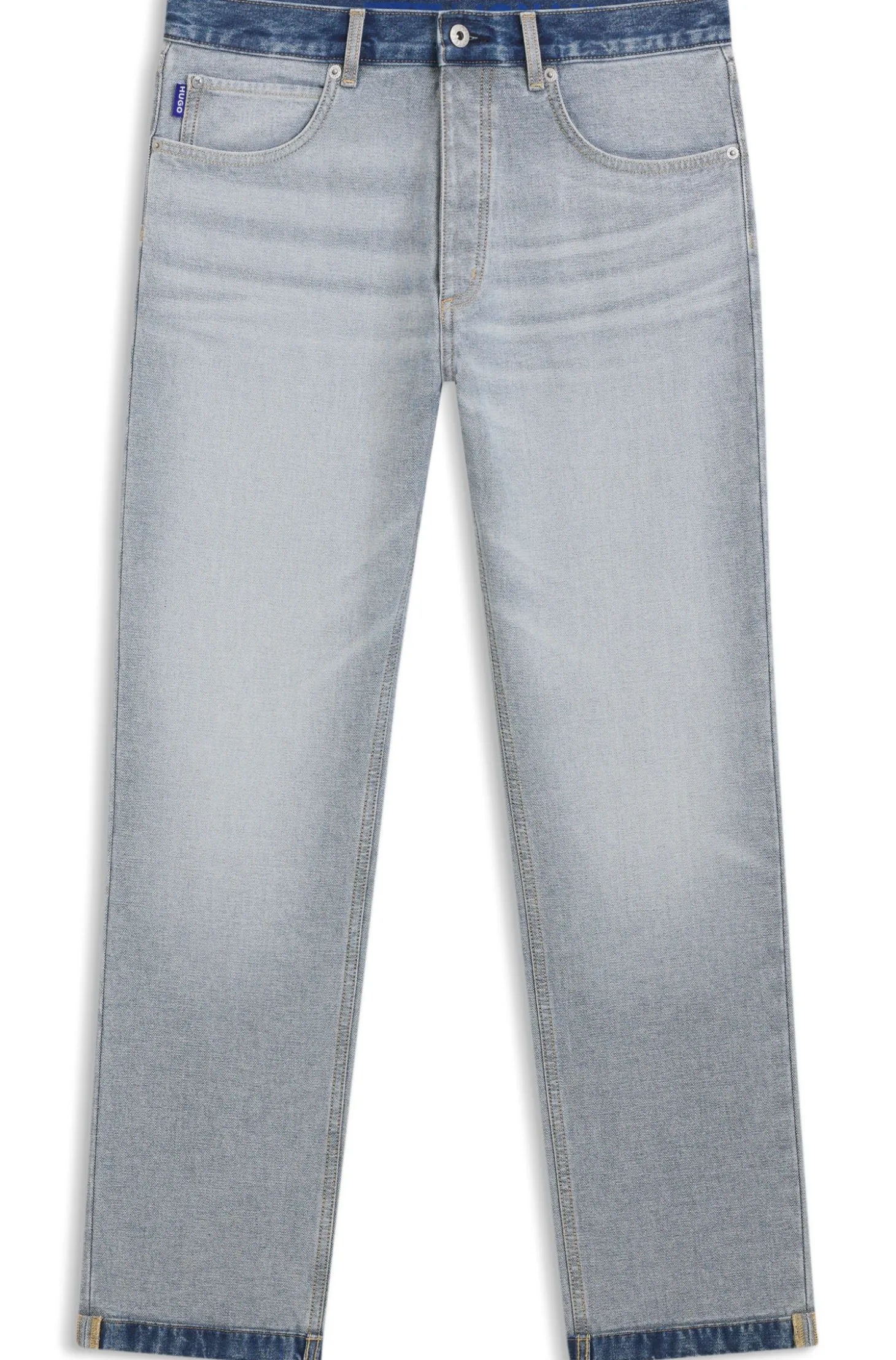 Regular-Fit Jeans aus umgekehrtem Denim