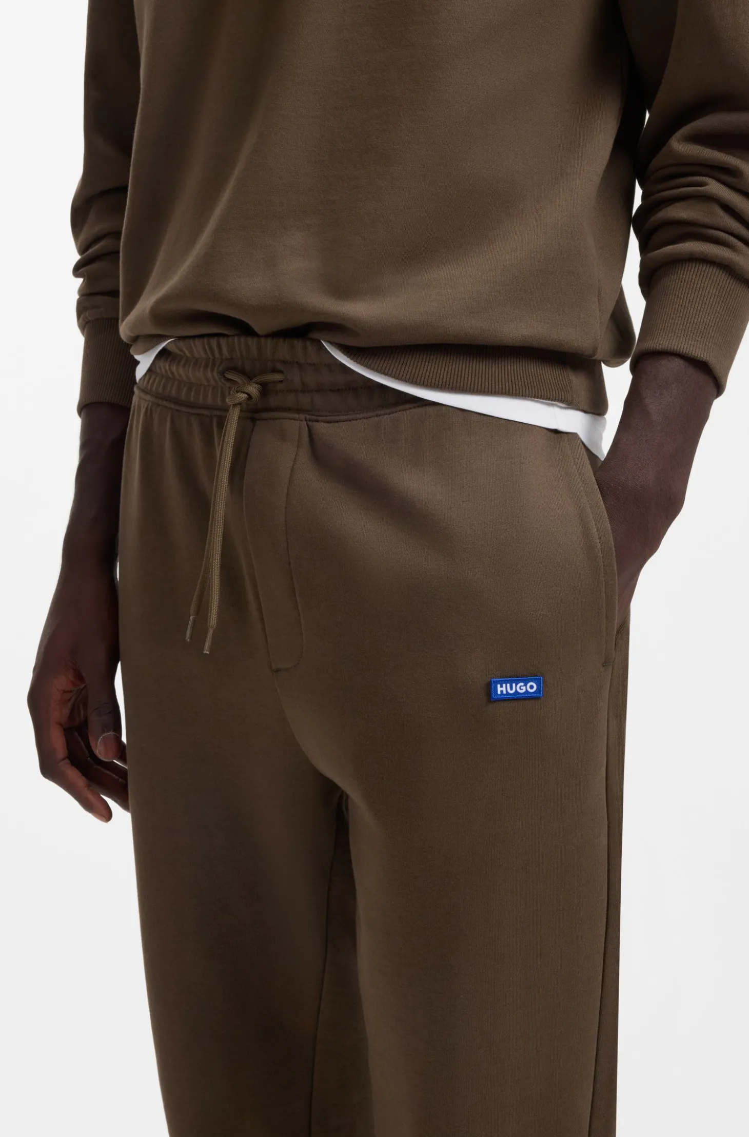 Regular-Fit Jogginghose aus Baumwolle mit French-Terry-Struktur