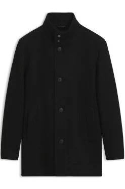 Regular-Fit Mantel aus meliertem italienischem Jersey