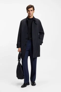 Regular-Fit Mantel aus wasserabweisender Gabardine