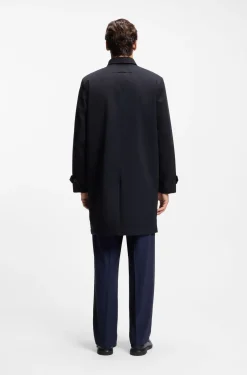 Regular-Fit Mantel aus wasserabweisender Gabardine
