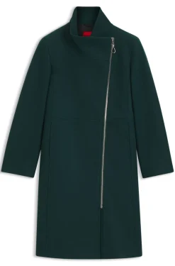 Regular-Fit Mantel mit asymmetrischem Reißverschluss