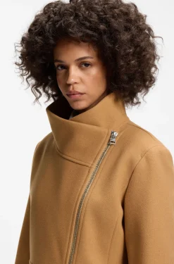 Regular-Fit Mantel mit asymmetrischem Reißverschluss
