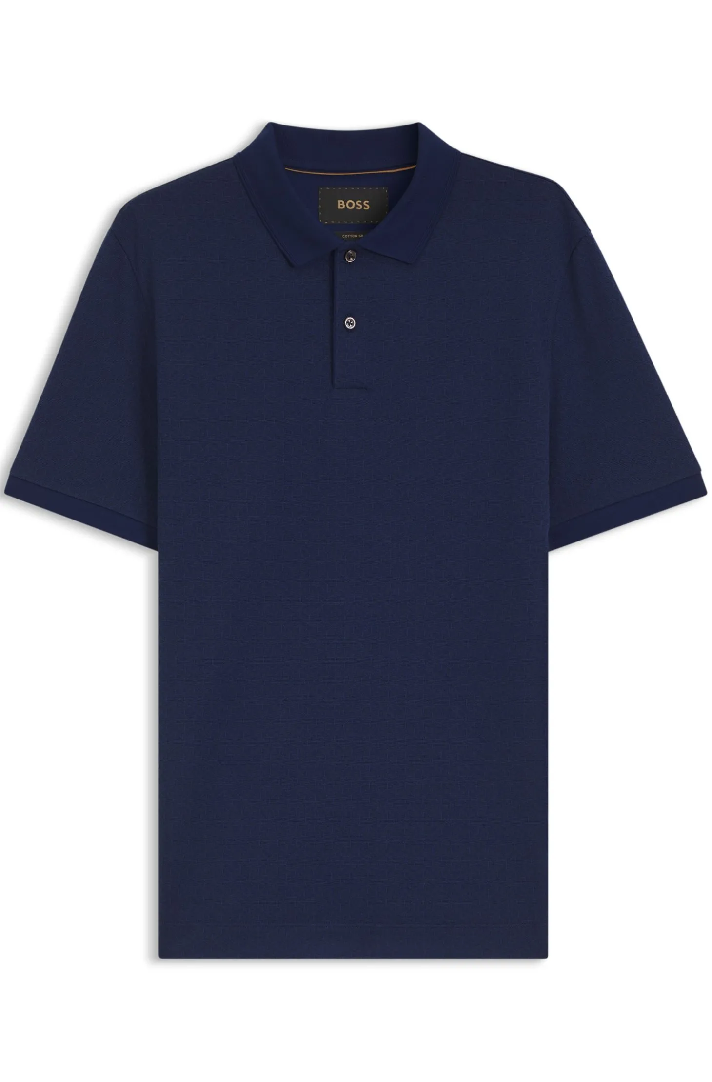 Regular-Fit Poloshirt aus Baumwolle und Seide mit Jacquard-Struktur
