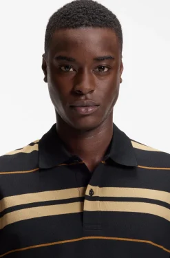 Regular-Fit Poloshirt aus Baumwoll-Piqué mit eingearbeiteten Streifen
