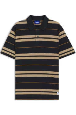 Regular-Fit Poloshirt aus Baumwoll-Piqué mit eingearbeiteten Streifen