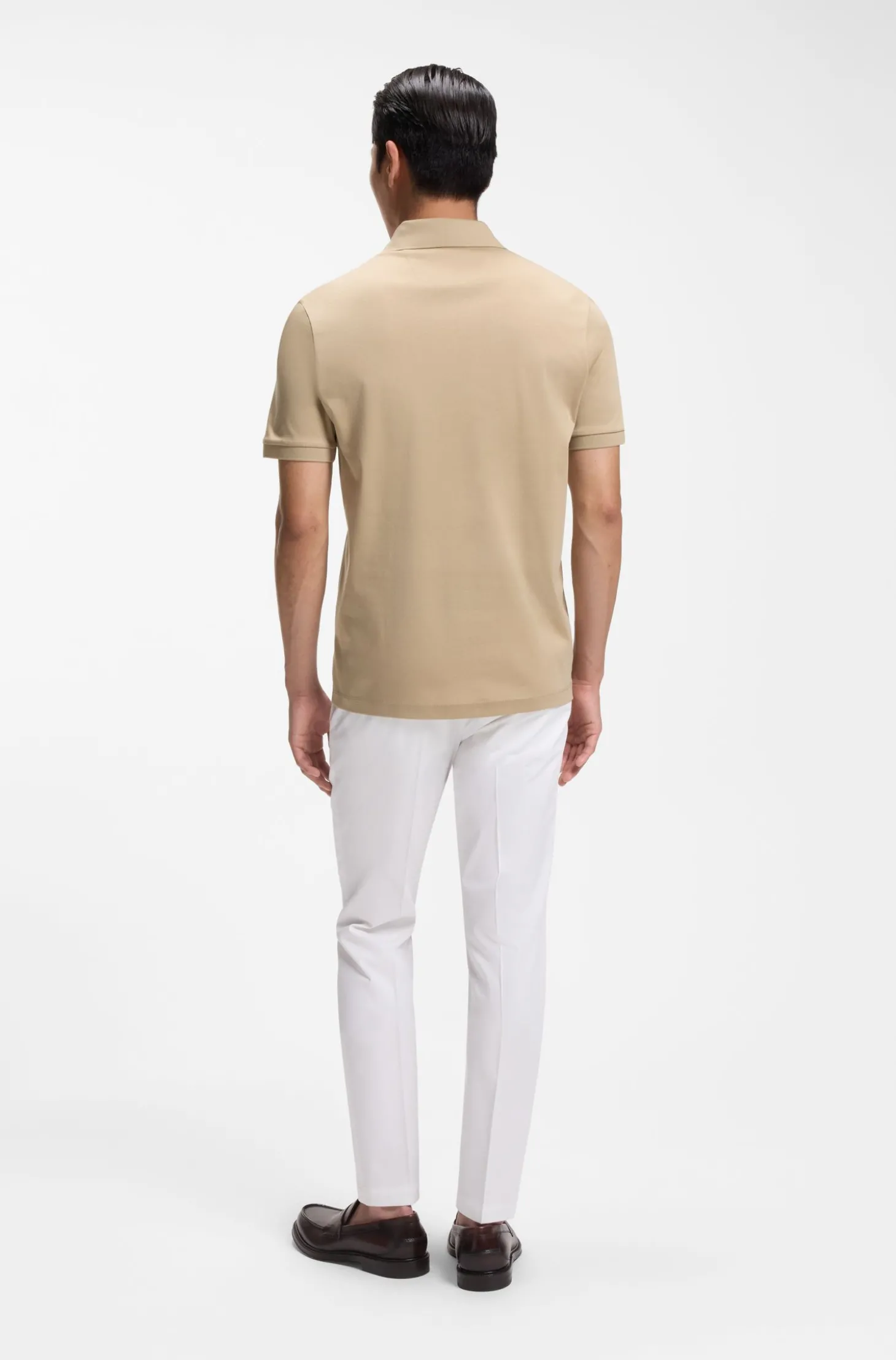 Regular-Fit Poloshirt aus merzerisierter italienischer Baumwolle