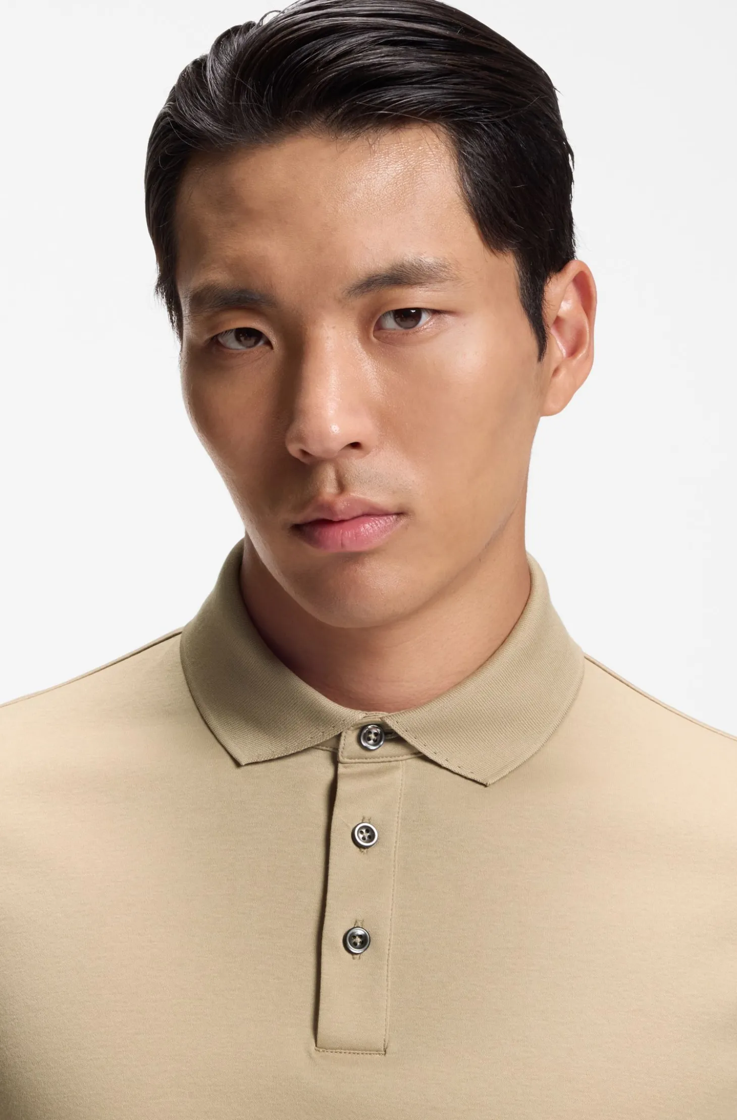 Regular-Fit Poloshirt aus merzerisierter italienischer Baumwolle