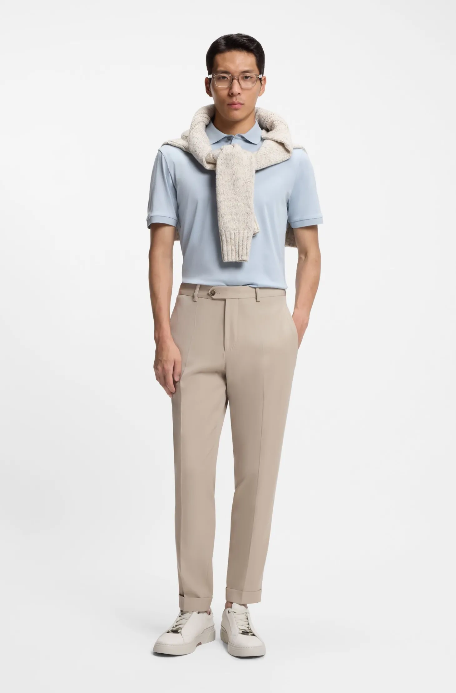 Regular-Fit Poloshirt aus merzerisierter italienischer Baumwolle