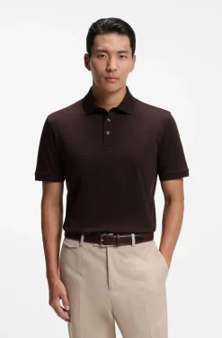 Regular-Fit Poloshirt aus merzerisierter italienischer Baumwolle