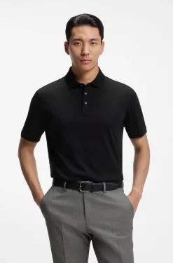 Regular-Fit Poloshirt aus merzerisierter italienischer Baumwolle
