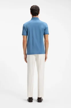 Regular-Fit Poloshirt aus merzerisierter italienischer Baumwolle