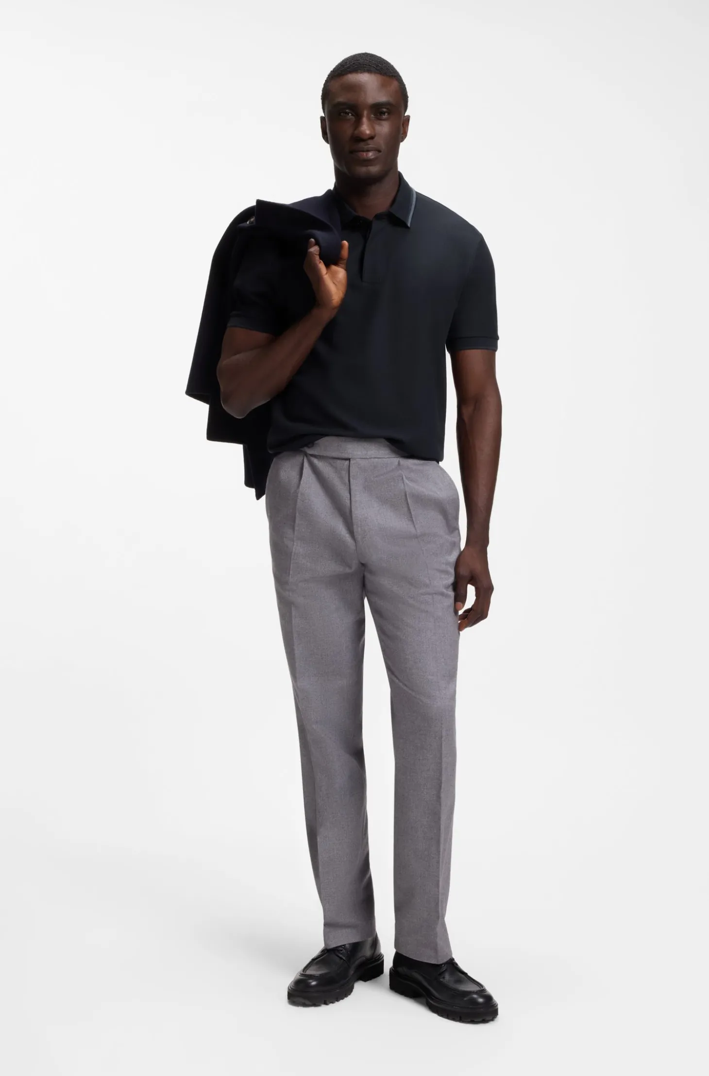 Regular-Fit Poloshirt aus strukturiertem Baumwoll-Piqué