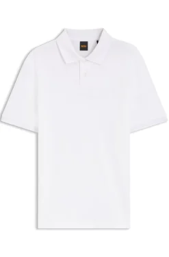 Regular-Fit Poloshirt aus wabenstrukturiertem Baumwoll-Piqué