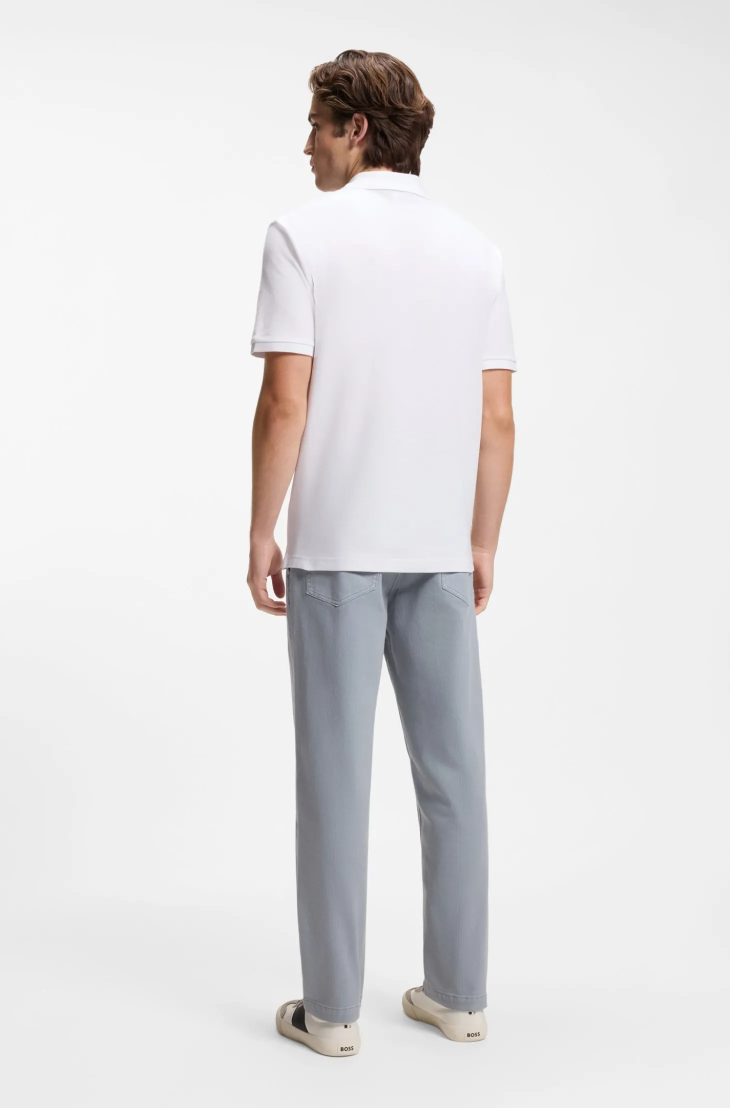 Regular-Fit Poloshirt aus wabenstrukturiertem Baumwoll-Piqué