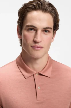Regular-Fit Poloshirt aus Woll-Mix