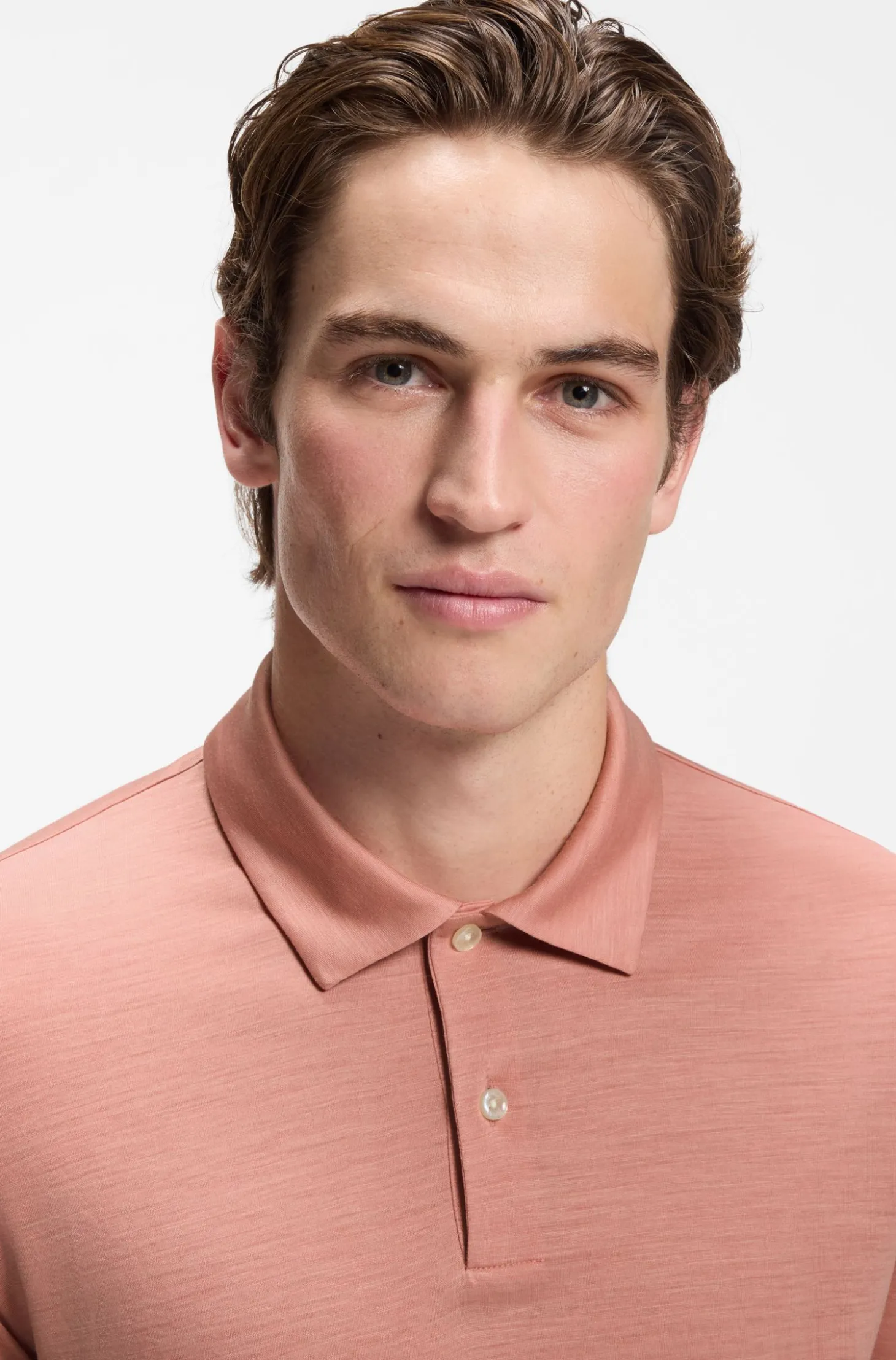 Regular-Fit Poloshirt aus Woll-Mix