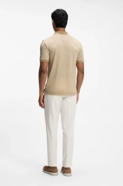 Regular-Fit Poloshirt aus Wolle mit Reißverschlussleiste