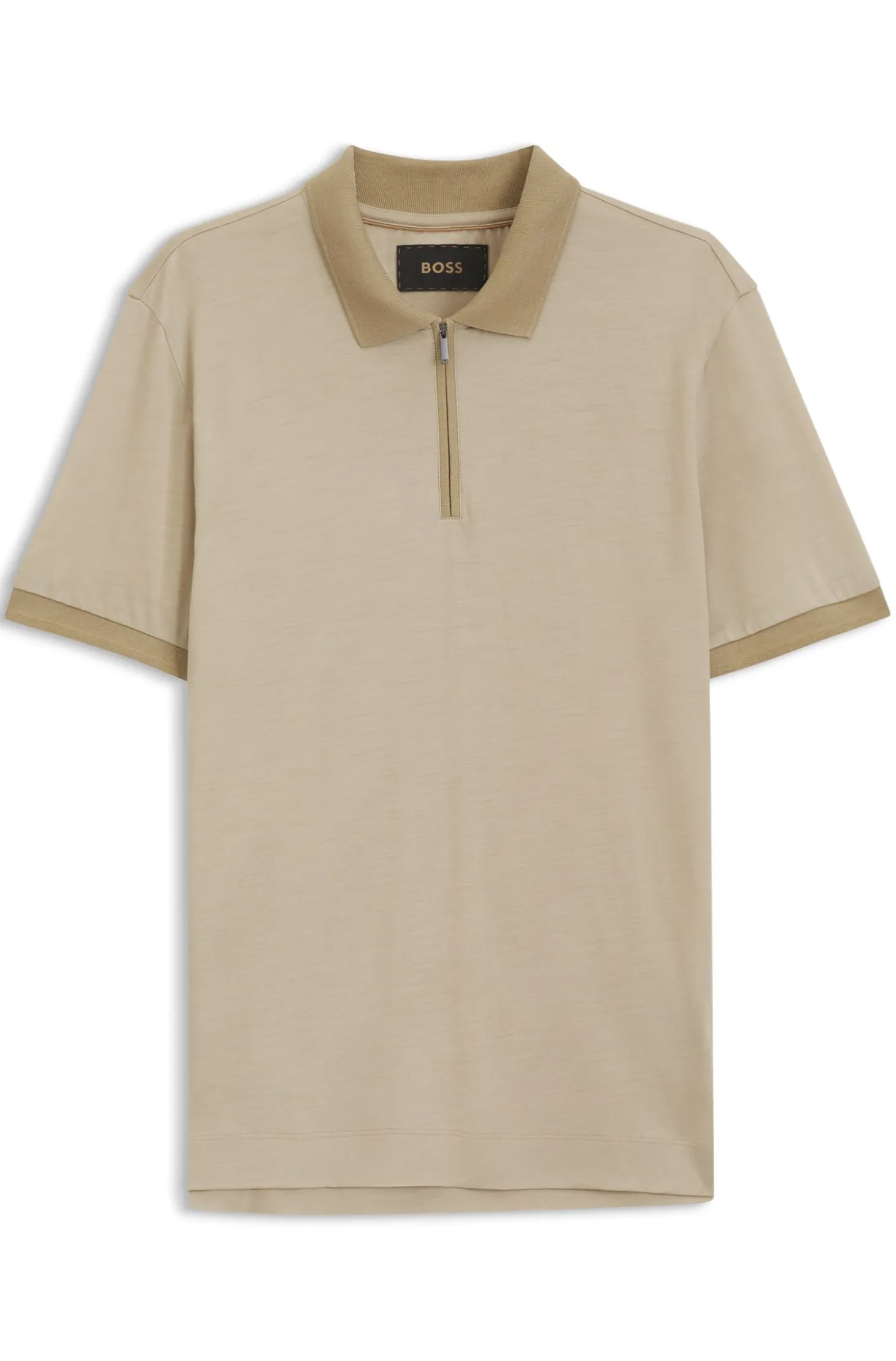 Regular-Fit Poloshirt aus Wolle mit Reißverschlussleiste