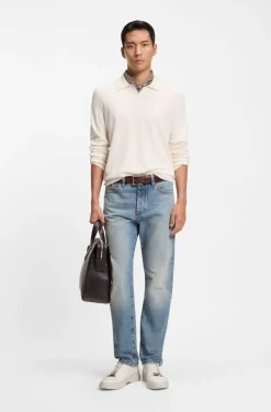 Regular-Fit Pullover aus Seiden-Jacquard
