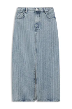 Regular-Fit Rock aus festem Denim mit Streifen-Dessin