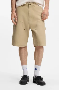 Regular-Fit Shorts aus Stretch-Baumwoll-Canvas