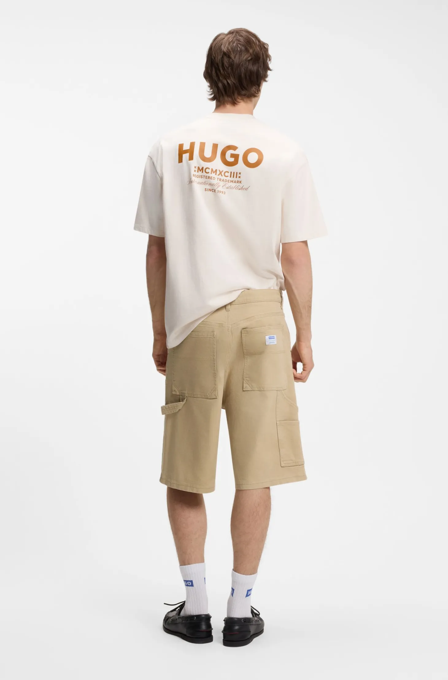 Regular-Fit Shorts aus Stretch-Baumwoll-Canvas