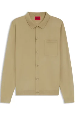 Regular-Fit Strickjacke mit Rippbündchen