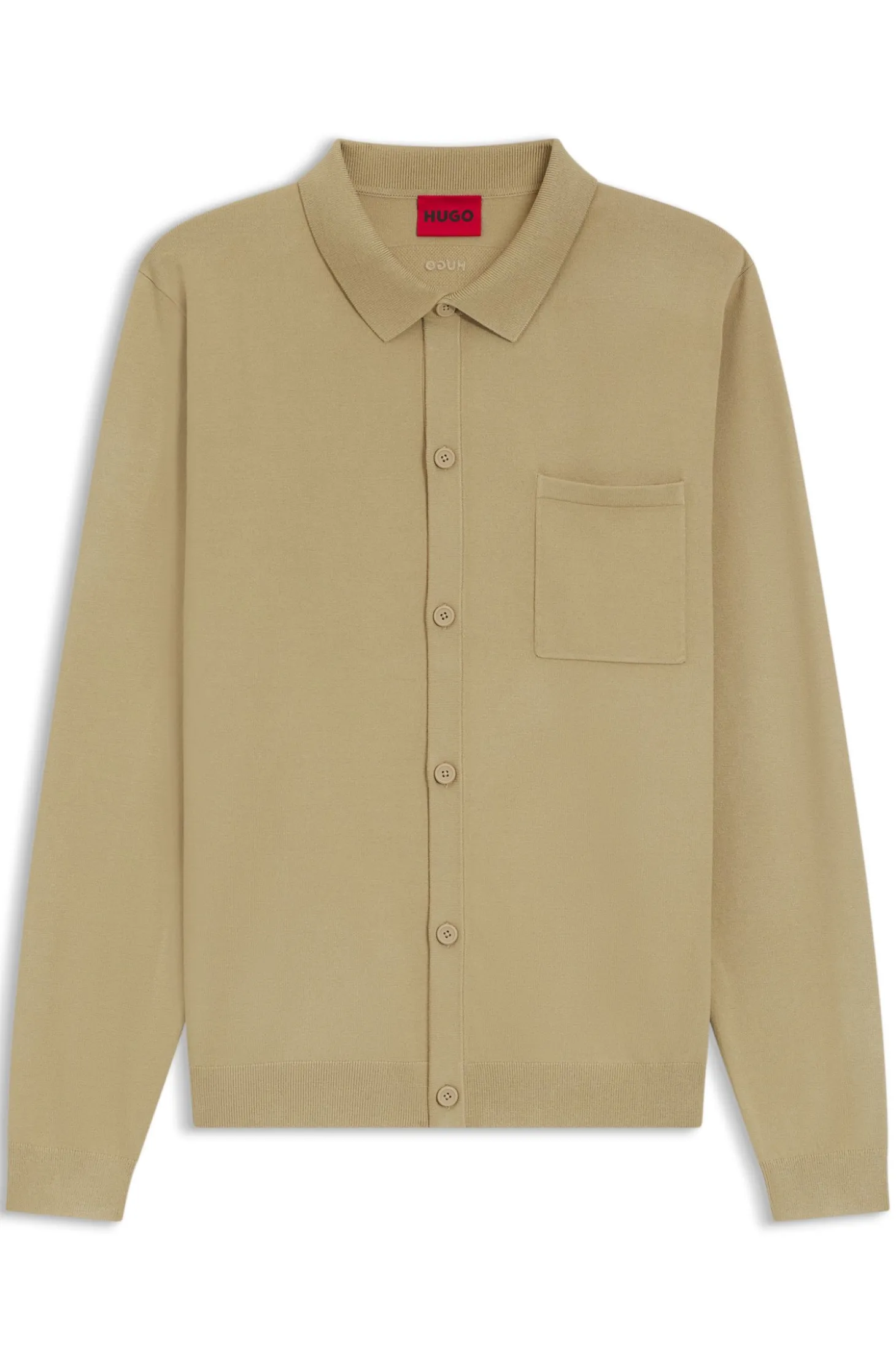 Regular-Fit Strickjacke mit Rippbündchen