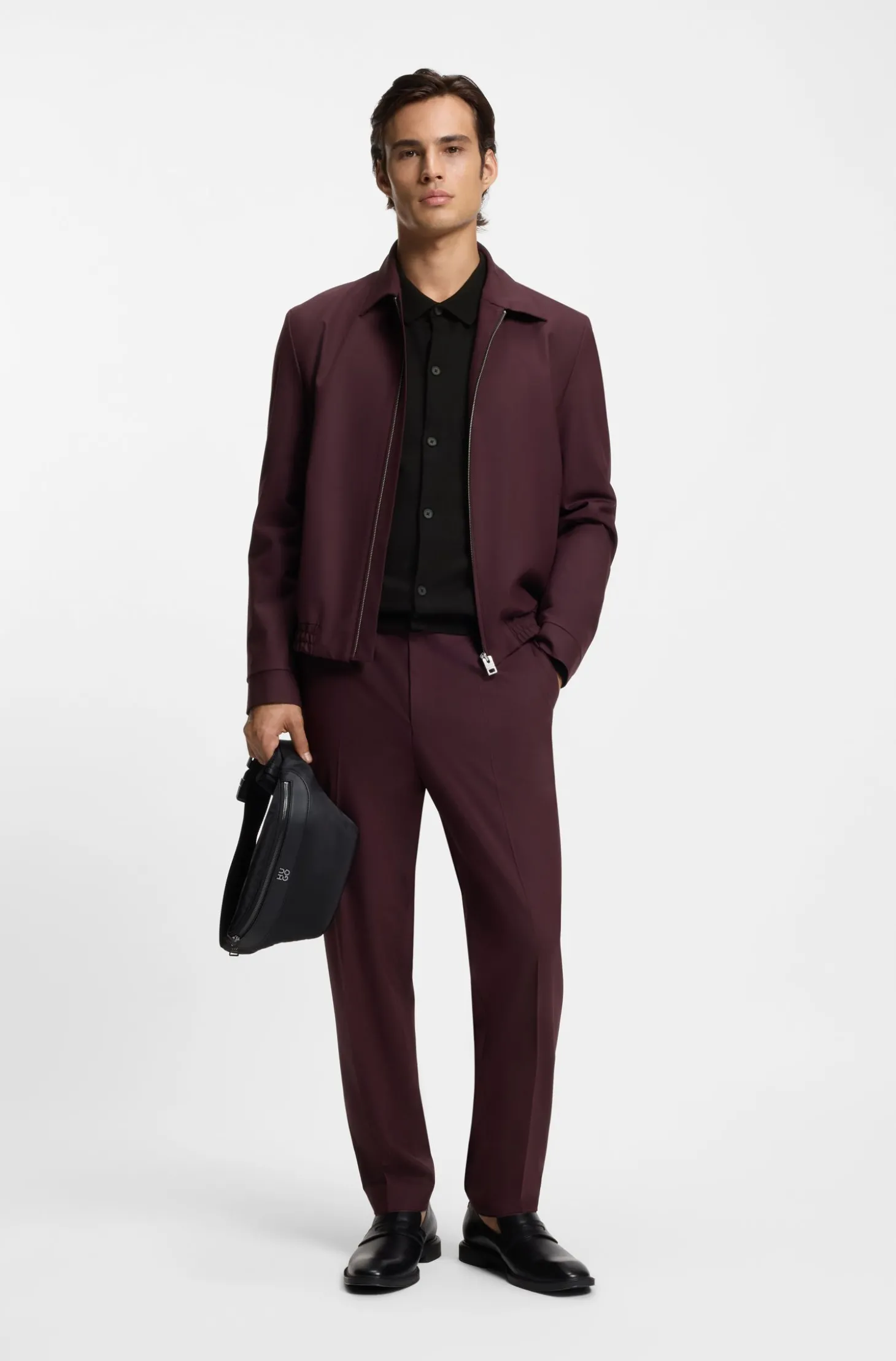 Regular-Fit Strickjacke mit Rippbündchen