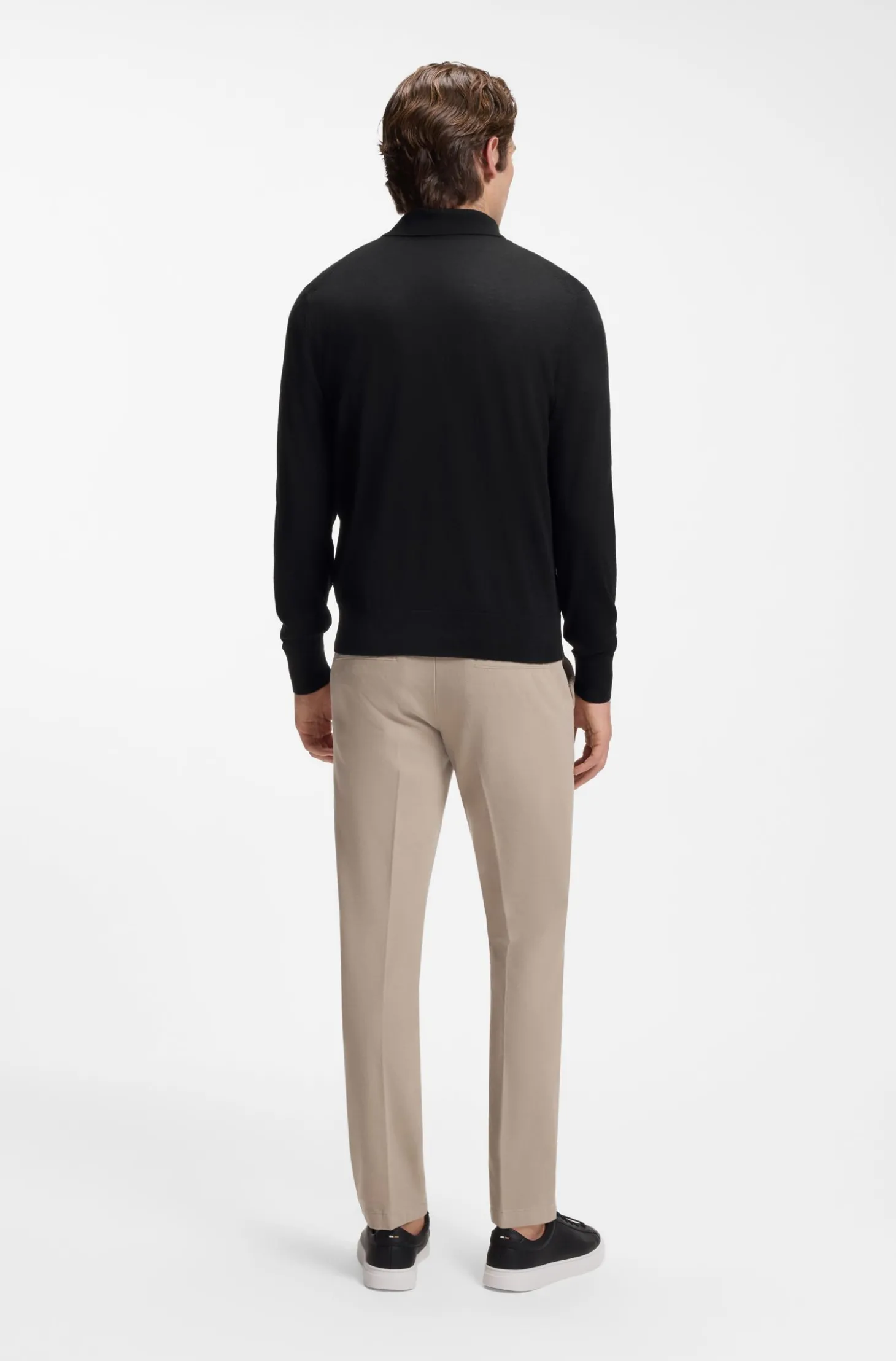 Regular-Fit Strick-Poloshirt aus Merino