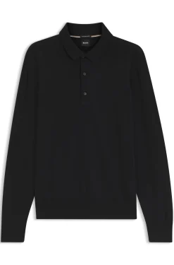 Regular-Fit Strick-Poloshirt aus Merino