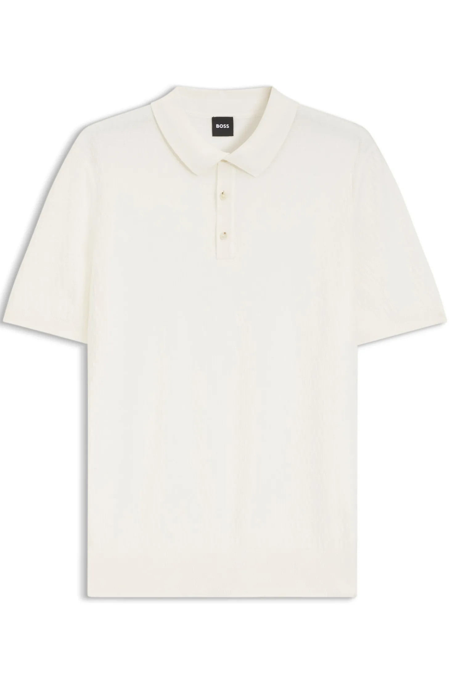 Regular-Fit Strick-Poloshirt aus strukturiertem Gewebe