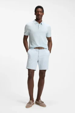 Regular-Fit Strick-Poloshirt aus strukturiertem Gewebe