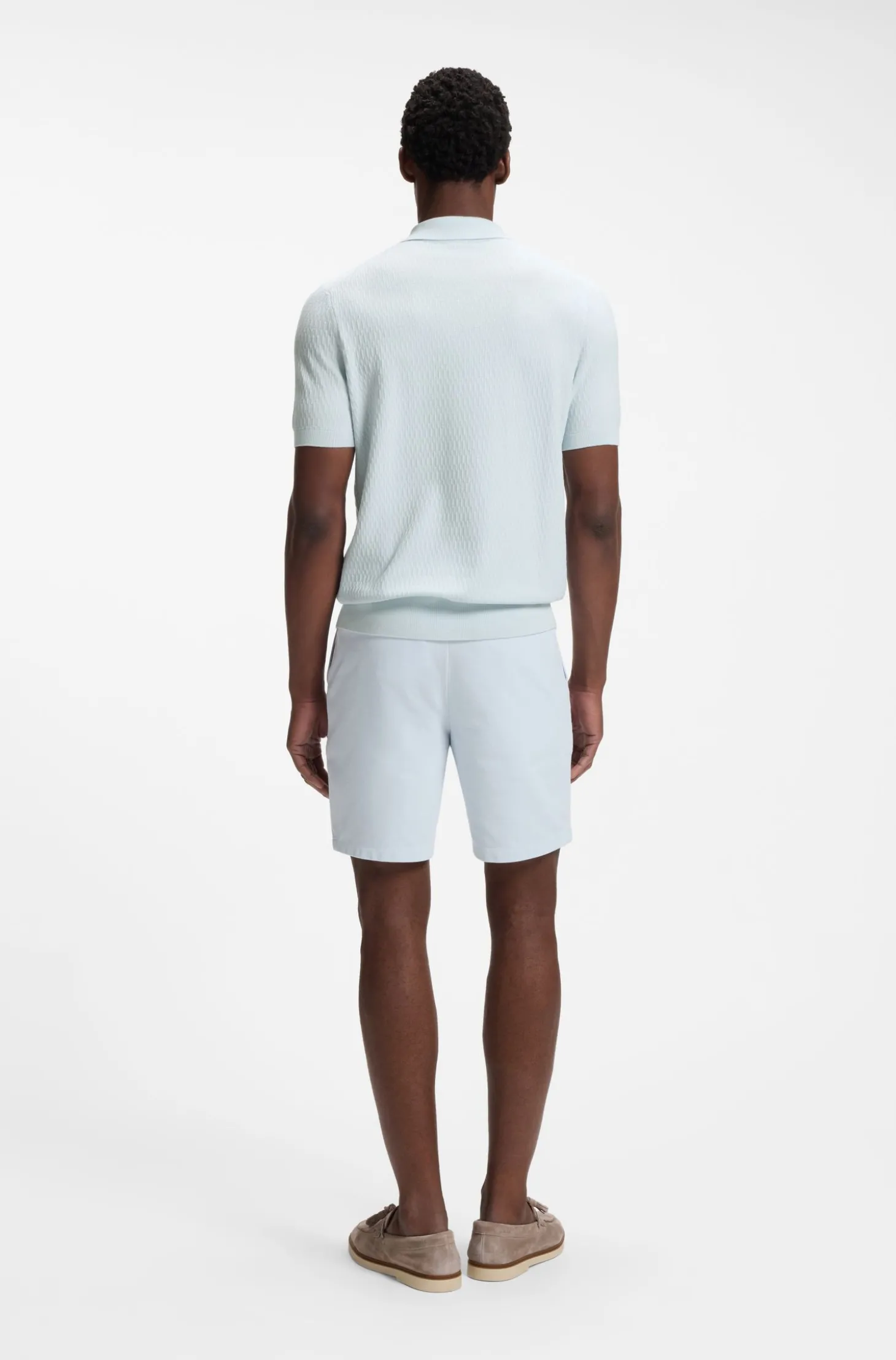 Regular-Fit Strick-Poloshirt aus strukturiertem Gewebe