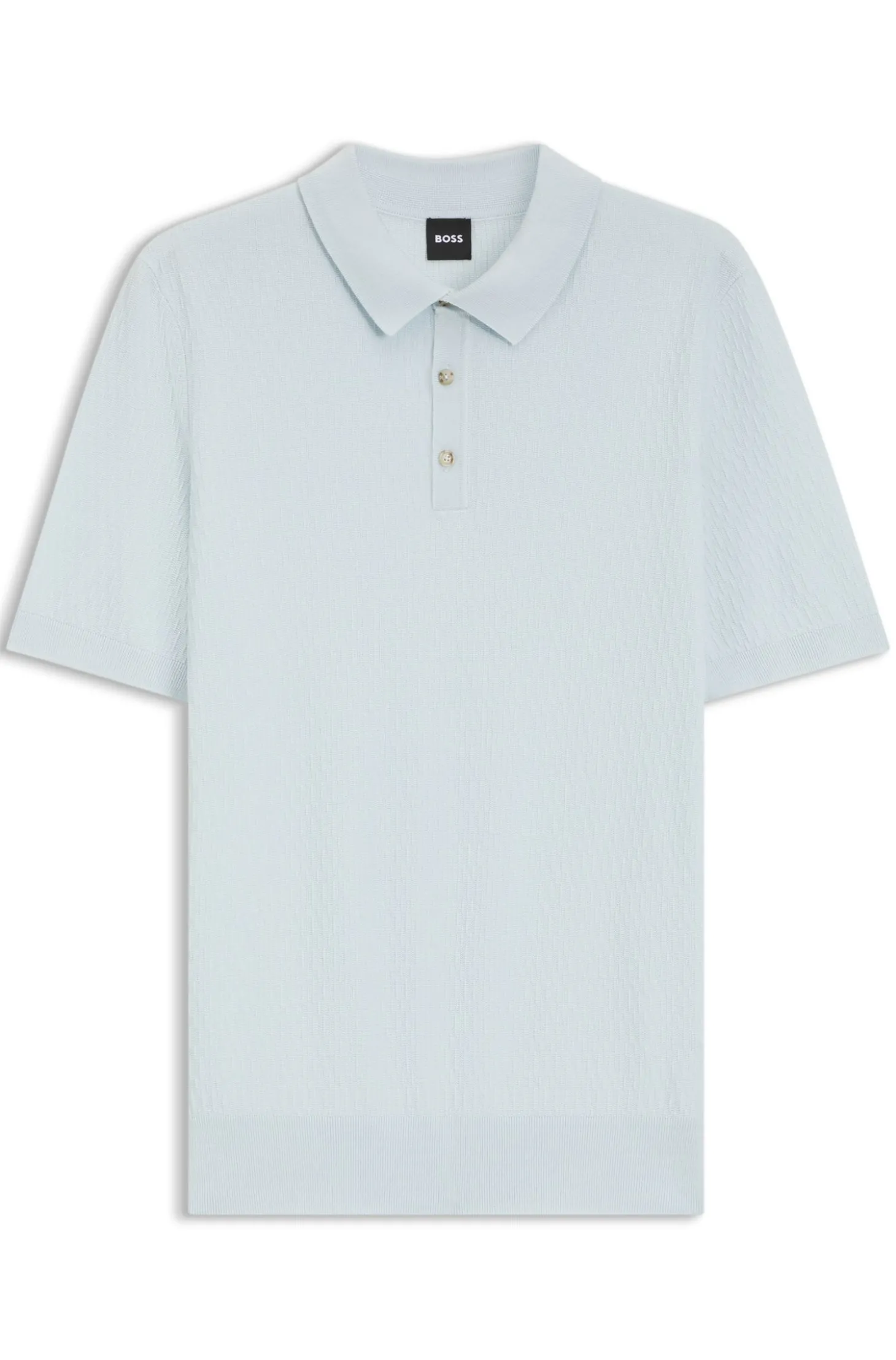 Regular-Fit Strick-Poloshirt aus strukturiertem Gewebe