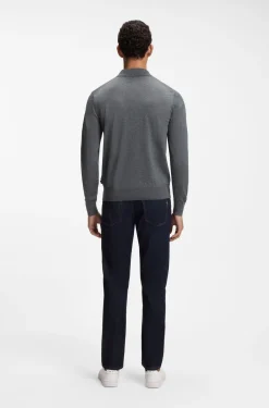 Regular-Fit Strick-Poloshirt aus Merino