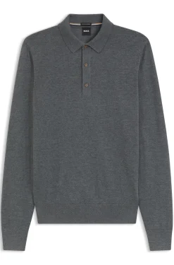Regular-Fit Strick-Poloshirt aus Merino